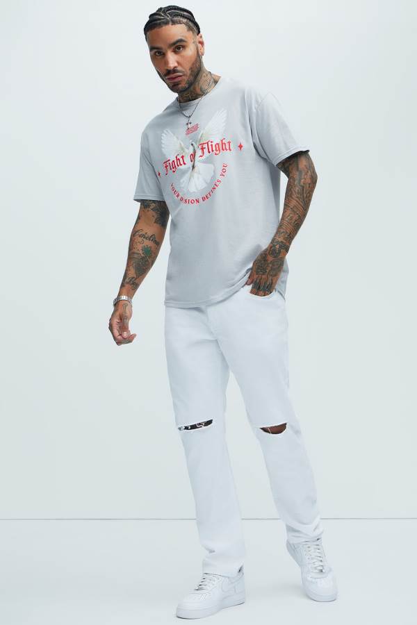 White Fashion Nova Ghost Slim Men Jeans USA | 548712FBI