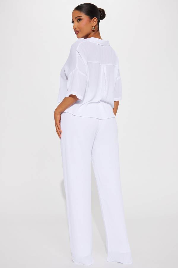 White Fashion Nova Greece Fantasy Pant Set Women Pants USA | 342508XKI