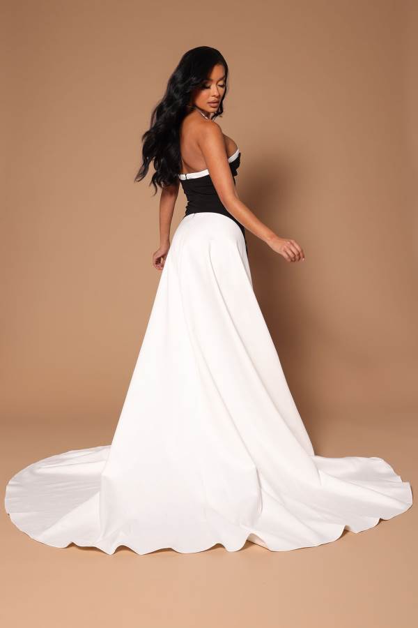 White Fashion Nova Narelle Satin Maxi Women Dress USA | 936201XRN