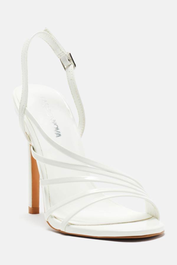 White Fashion Nova Nice And Sweet Heeled Women Sandals USA | 271053GXV