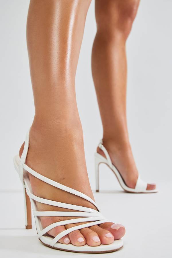 White Fashion Nova Nice And Sweet Heeled Women Sandals USA | 271053GXV