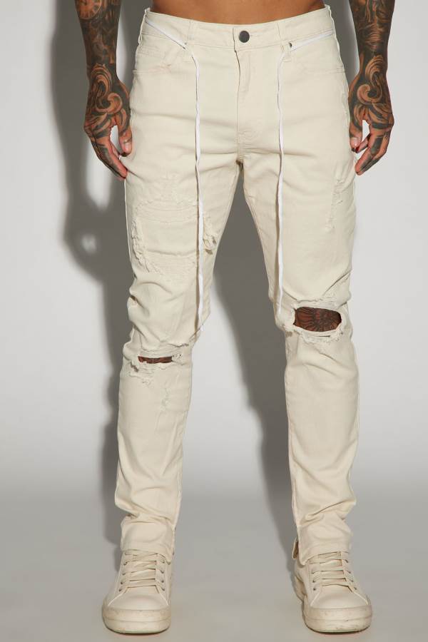 White Fashion Nova Point Of View Skinny Men Jeans USA | 594312RGP