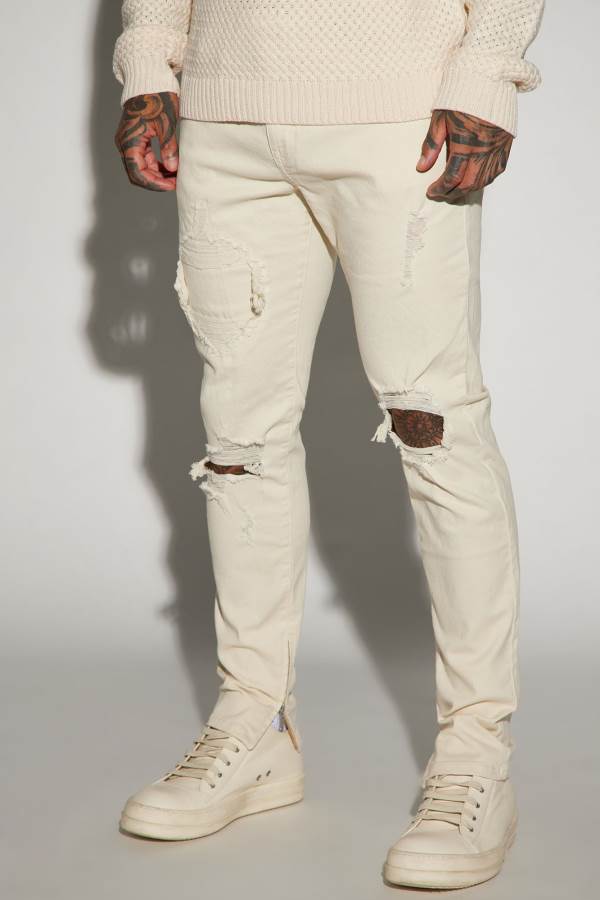 White Fashion Nova Point Of View Skinny Men Jeans USA | 594312RGP