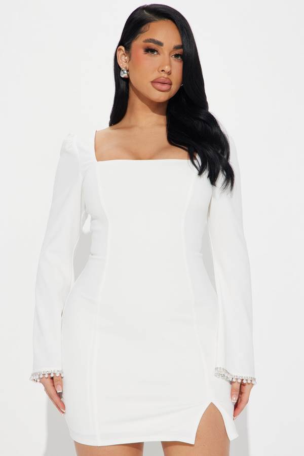 White Fashion Nova Savanna Mini Women Dress USA | 350784XEF