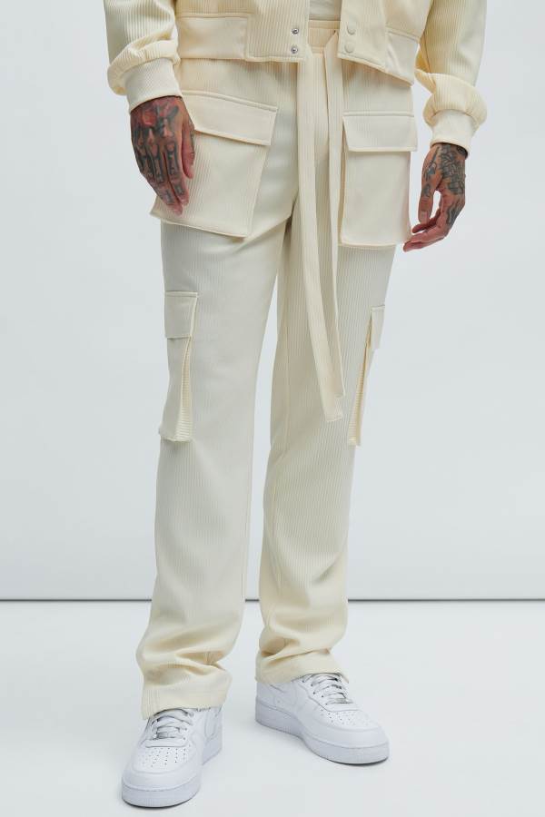 White Fashion Nova Show Up Snap Cargo Men Pants USA | 031295CWD