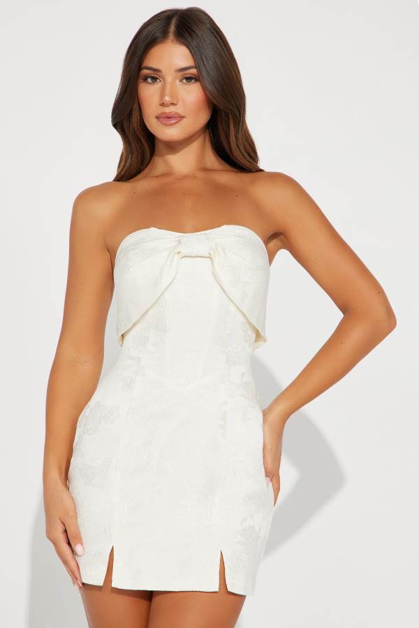 White Fashion Nova Valerie Satin Mini Women Dress USA | 857326JBE