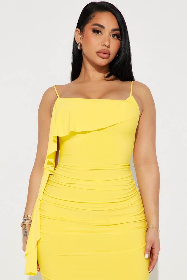 Yellow Fashion Nova Calling My Name Maxi Women Dress USA | 369480FZY