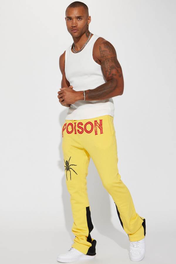 Yellow Fashion Nova Poison Flare Men Sweatpants USA | 358917AYQ