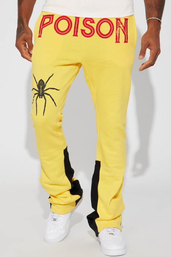 Yellow Fashion Nova Poison Flare Men Sweatpants USA | 358917AYQ